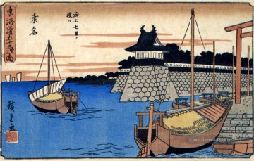 Kuwana Utagawa Hiroshige Ukiyoe Ölgemälde